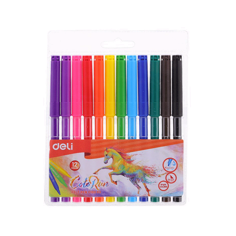 DELI FELT PEN 12`S EC10003